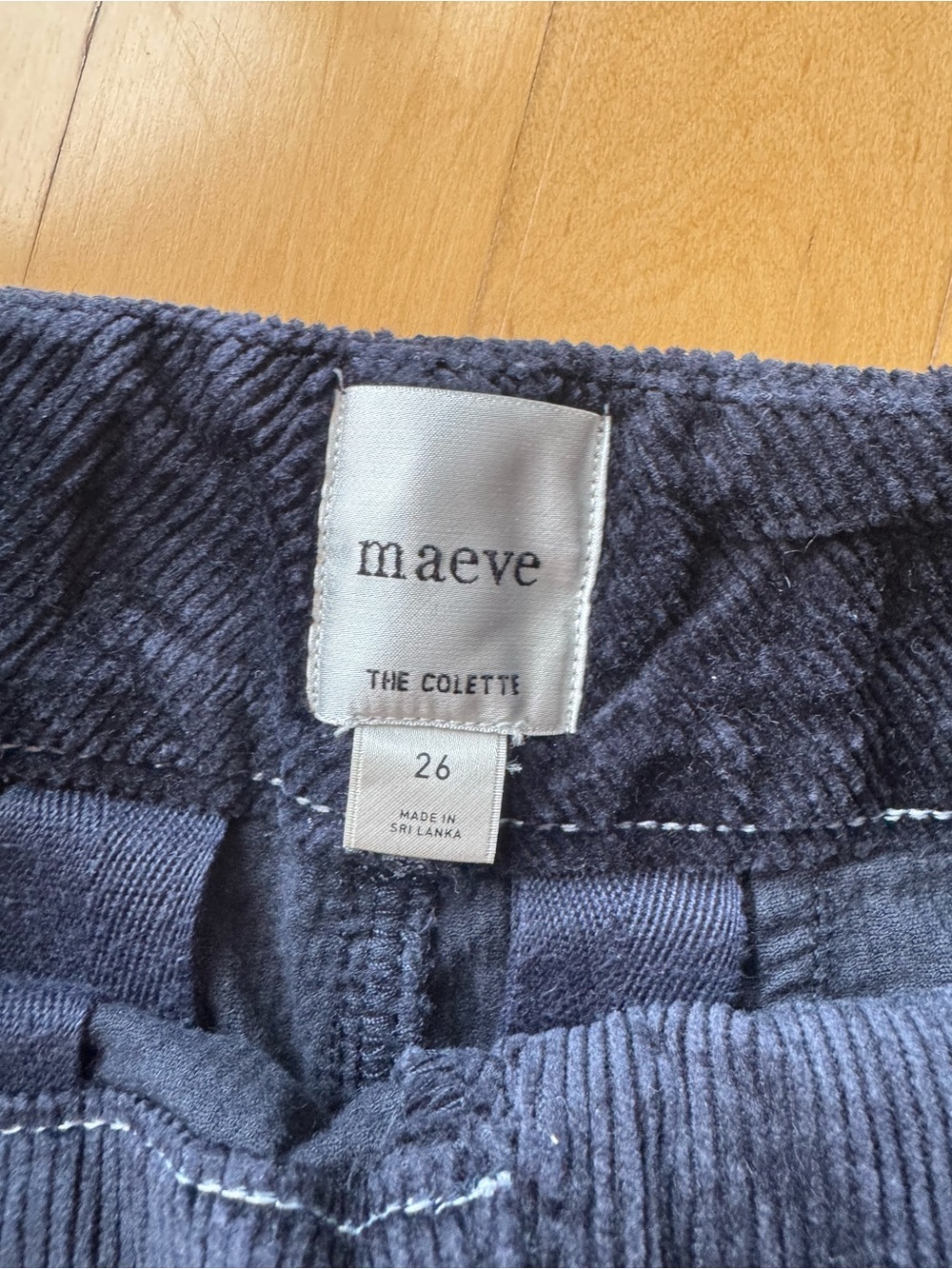 Maeve Dark Navy Corduroy Bootcut Jeans with Scalloped Pockets - Picture 3 of 3